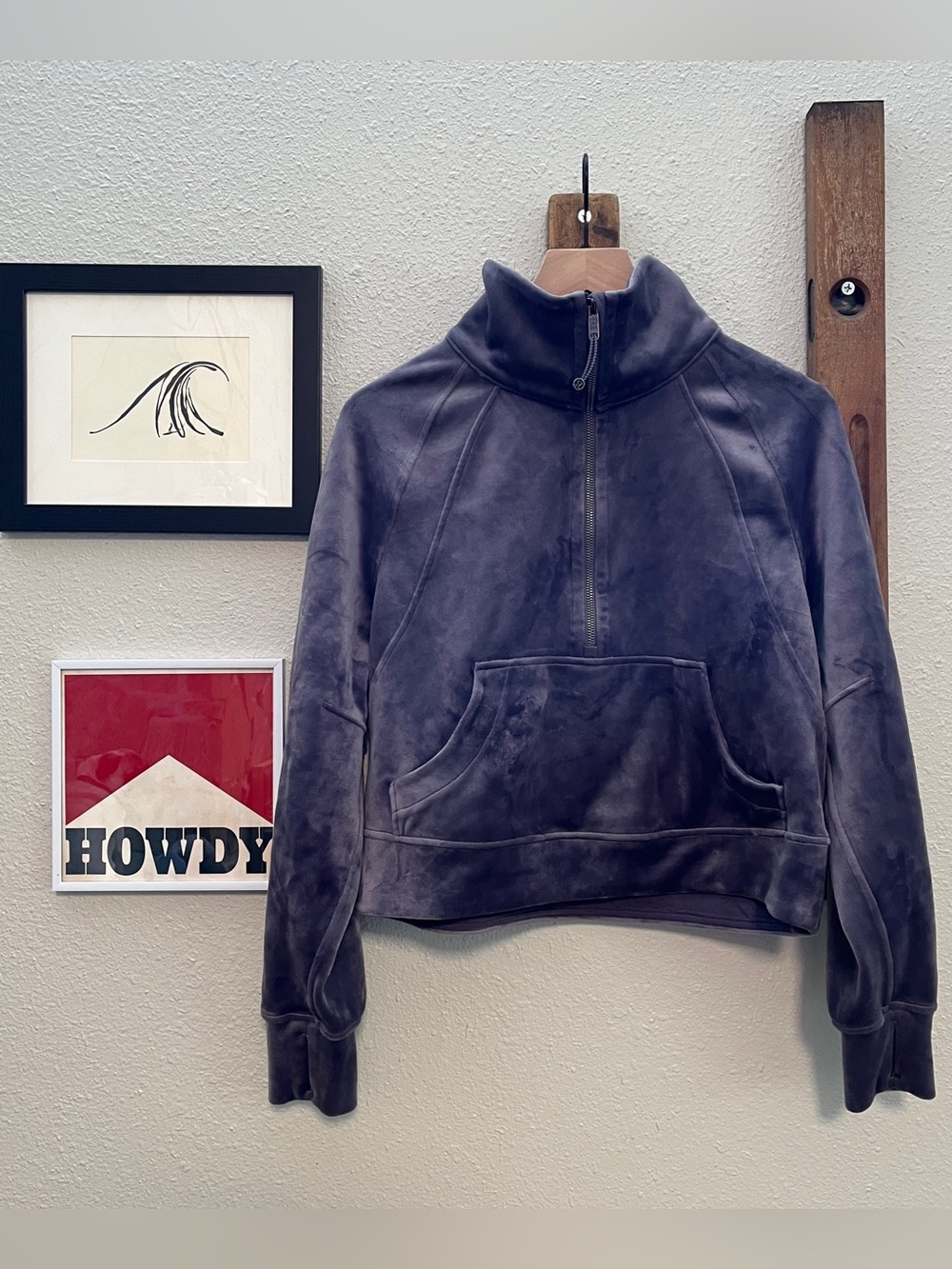 $148 Lululemon Scuba Oversized Funnel-Neck Half Zip Sweatshirt Velvet Nightfall